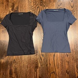 Bundle – Abercrombie & Fitch Square Neck Tops – Black & blue – Size M